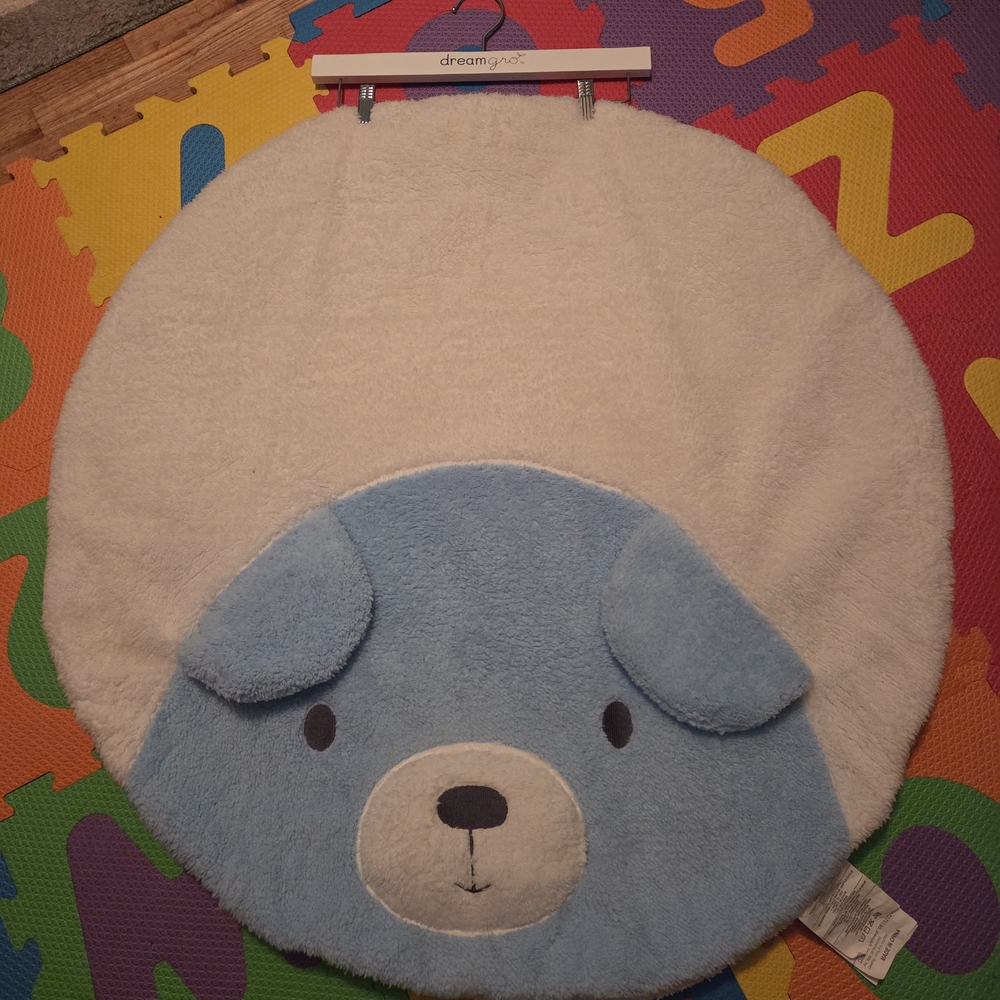 Blue and White Bear Kids Play Mat